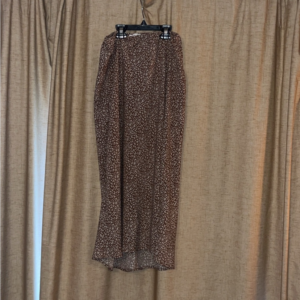 BE COOL Brown Patterned Maxi Skirt